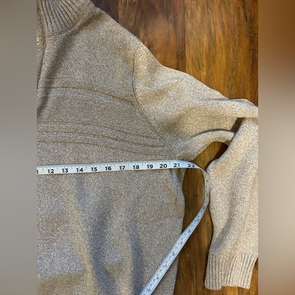 Dockers Tan Quarter Zip-Up Pullover Sweater Men’s Size Large Cotton - Picture 8 of 8